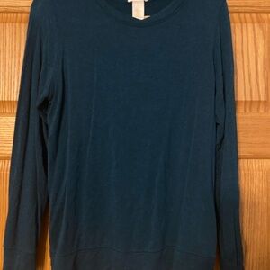 Matty M Dark Teal Crewneck Sweater with Fine Knit Texture